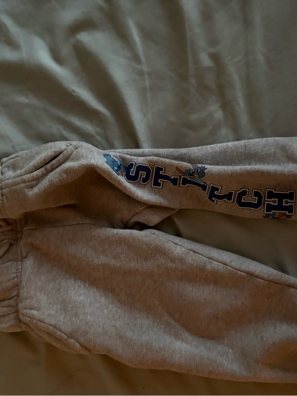 Disney Gray Sweatpants Stitch  Accent